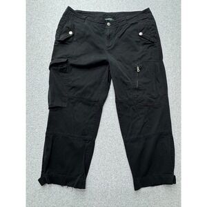 Lauren Ralph Lauren Pants Womens 16W Black Cargo Cropped Utility Stretch Y2k Vtg